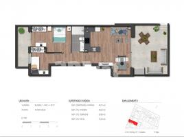 Pis, 60.73 m², حافلة قرب والقطار, جديد